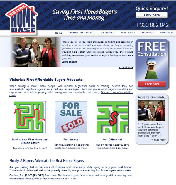 Screenshot of Buyers Home Base web site