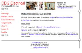 CDG Electrical: Web Site Development