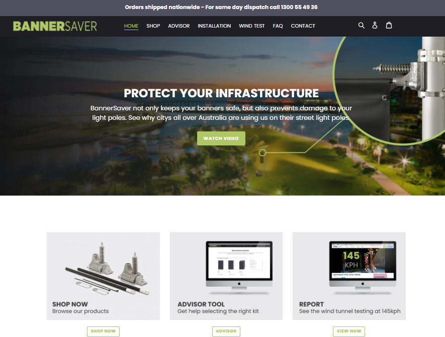 Screenshot of BannerSaver Australia web site