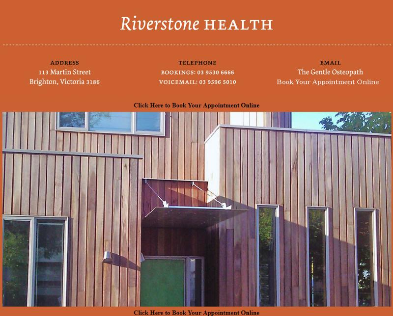 Screenshot of The Gentle Osteopath - Riverstone Health web site