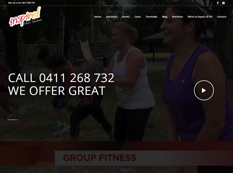 Screenshot of Inspired Fitness Solutions web site